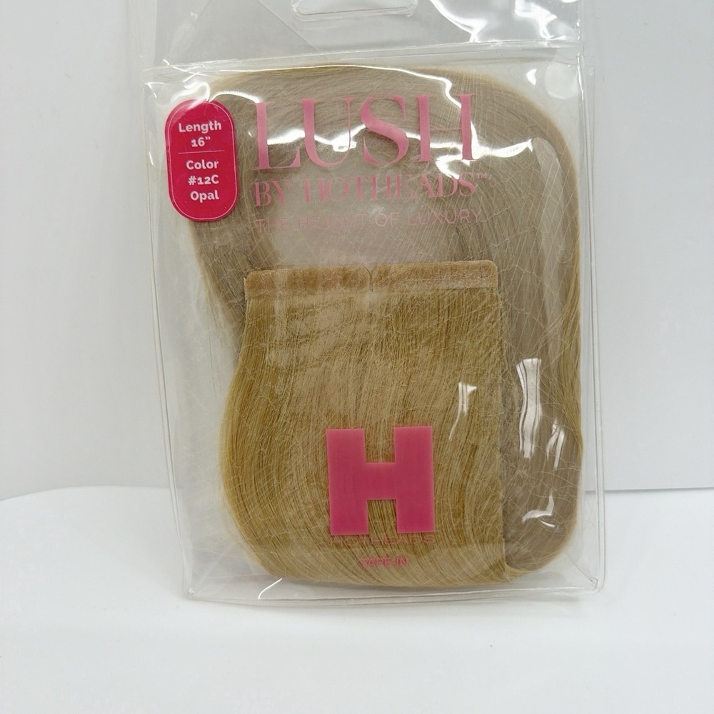 Hotheads Tape-In Extensions LUSH Originals 16" #12C Light Golden Blonde Opal NEW - Picture 6 of 6
